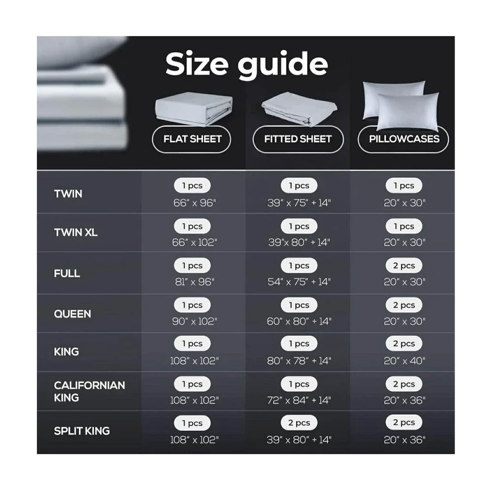 Silver Infused Bed Sheets Set - Award-Winning Self-Cooling Fabric with Self-C...